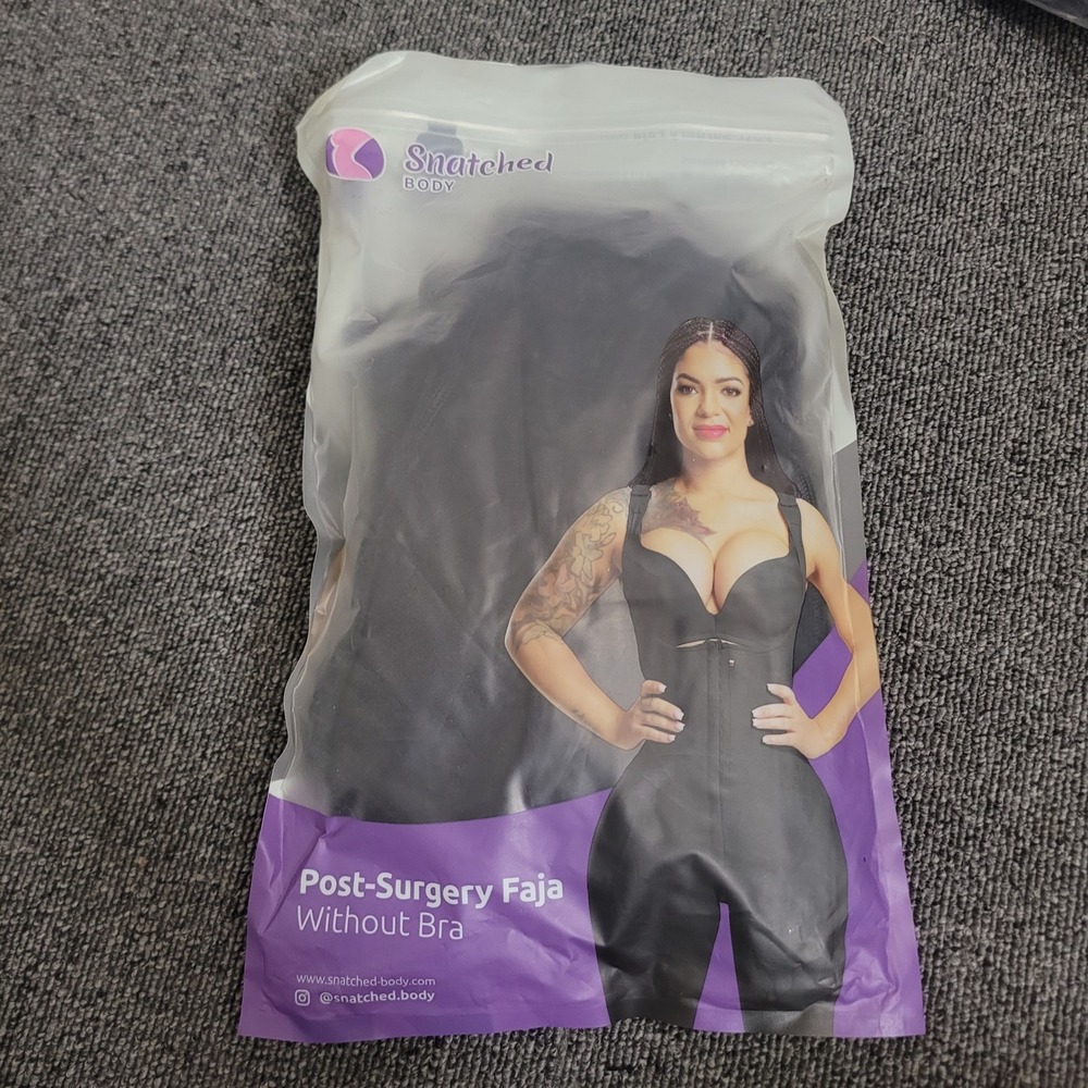 Snatched Body Size L Post-Surgery Faja Women Black Compression Without Bra